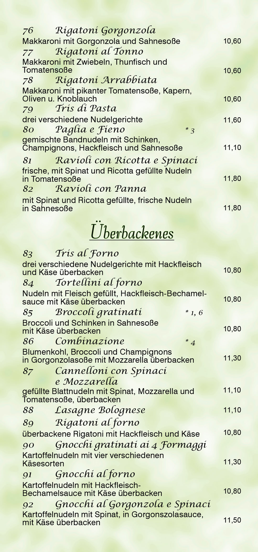 Menuekarte Lieferservice Seite 5 Dolomiti Mittweida